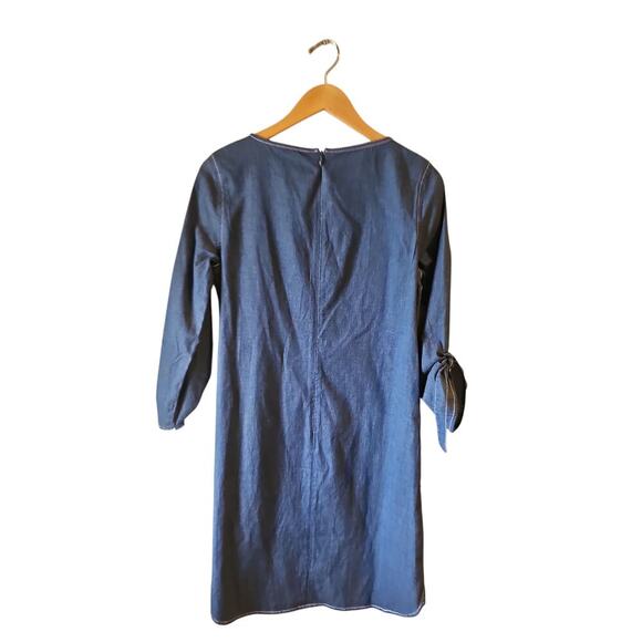 J. McLaughlin chambray blue denim shift dress sz small - Picture 3 of 6